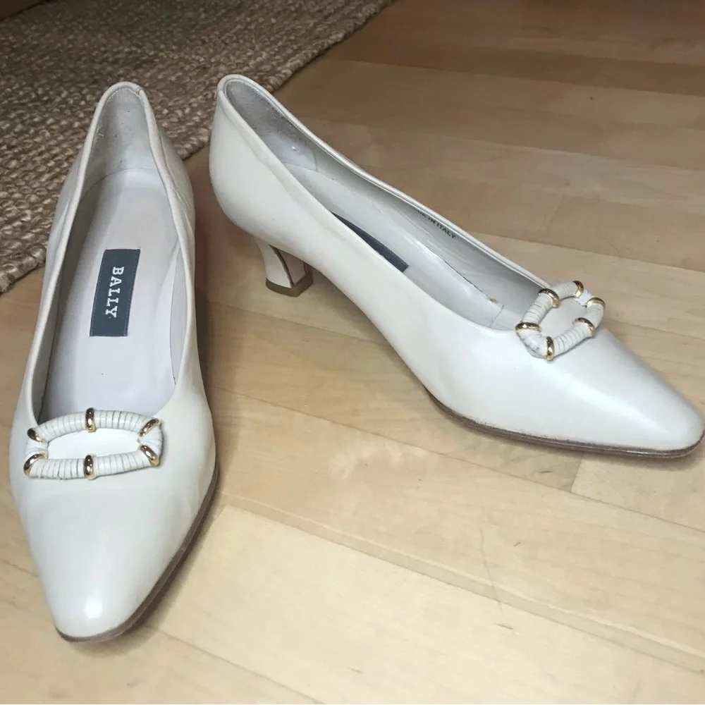 Bally Vintage Leather Fern Pump Nappa Flex 7M - Picture 10 of 10